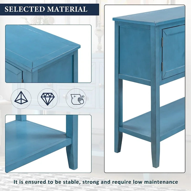 Table console bahut moderne avec étagère inférieure