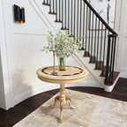 Butler Traditional Round Wooden Pedestal Table in Plantation Cherry Finish - Dark Brown