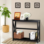 Yaheetech 2-Tier X-Design Console Table Console Tables for Entryway