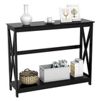 Yaheetech 2-Tier X-Design Console Table Console Tables for Entryway