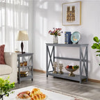 Yaheetech 2-Tier X-Design Console Table Console Tables for Entryway