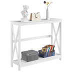Yaheetech 2-Tier X-Design Console Table Console Tables for Entryway
