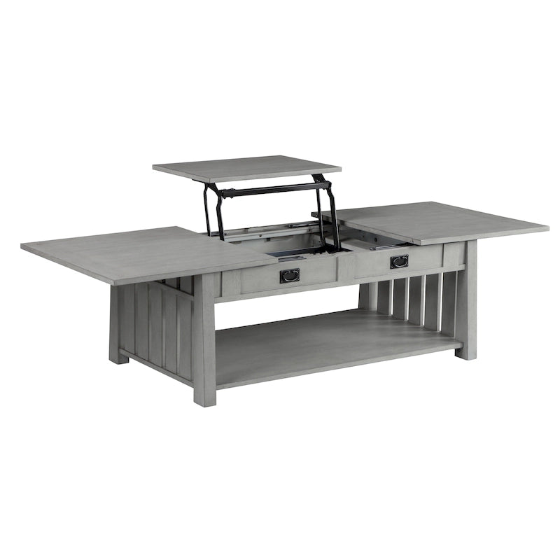 Tavolino da caffè con ripiano sollevabile in legno DH BASIC Mission da 46 pollici