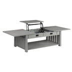 Tavolino da caffè con ripiano sollevabile in legno DH BASIC Mission da 46 pollici