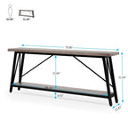 Console/Table de Canapé en Bois Extra Longue de 70,9 Pouces pour Entrée