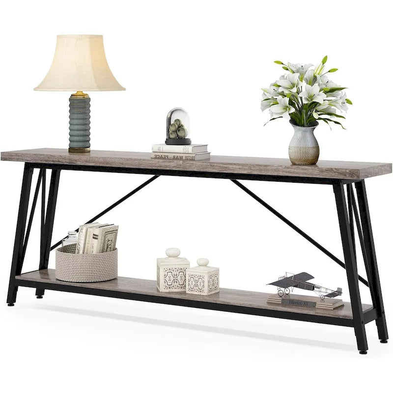 Console/Table de Canapé en Bois Extra Longue de 70,9 Pouces pour Entrée