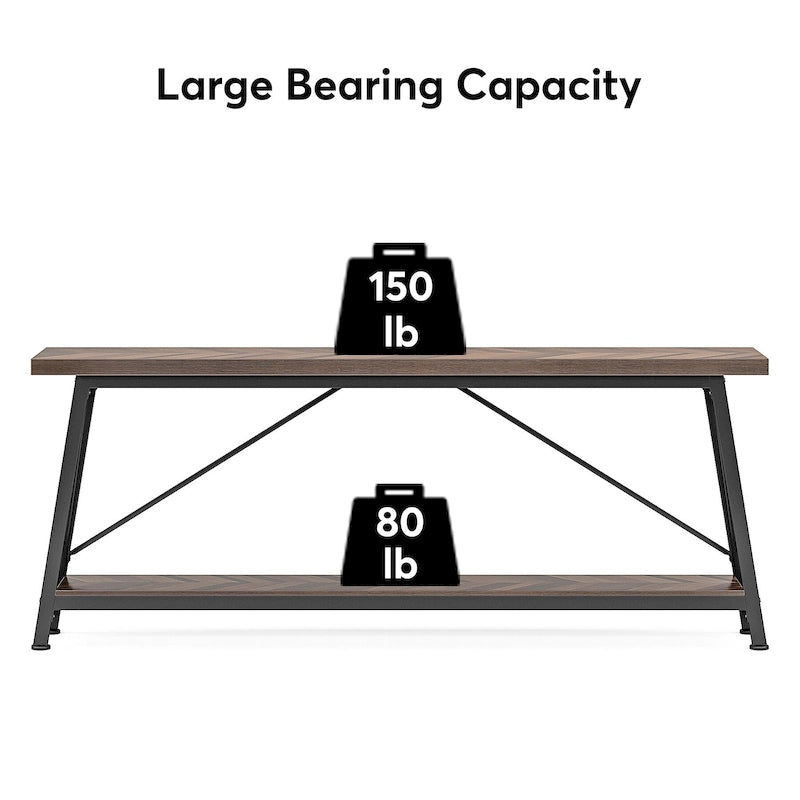Console/Table de Canapé en Bois Extra Longue de 70,9 Pouces pour Entrée