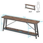 Console/Table de Canapé en Bois Extra Longue de 70,9 Pouces pour Entrée
