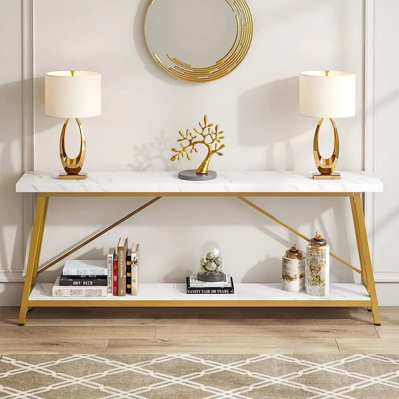 Console/Table de Canapé en Bois Extra Longue de 70,9 Pouces pour Entrée