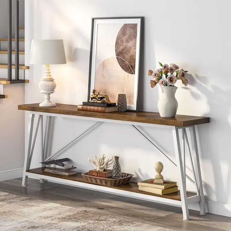 Console/Table de Canapé en Bois Extra Longue de 70,9 Pouces pour Entrée