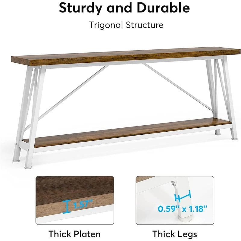 Console/Table de Canapé en Bois Extra Longue de 70,9 Pouces pour Entrée