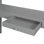 Letto a soppalco in legno per una piazza e mezza/matrimoniale con scala, mensole, cassetto e scrivania