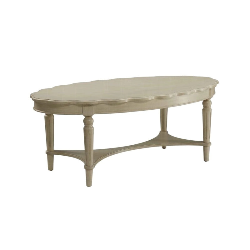Tavolino da caffè bianco anticato 50 X 28 X 19