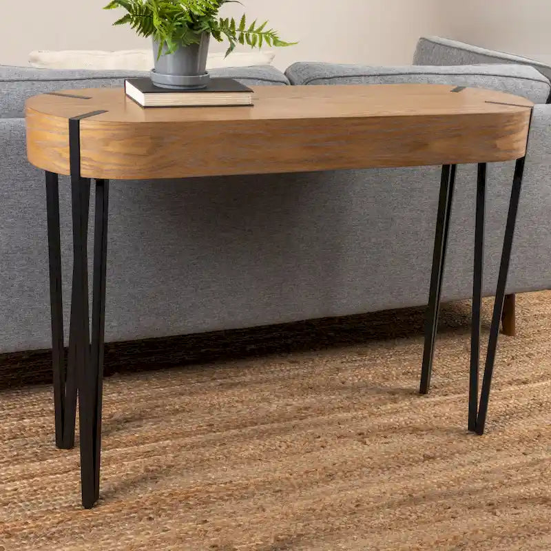 Console Astoria in Legno con Gambe a Forcina in Metallo - 42.0L x 14.0W x 30.3H