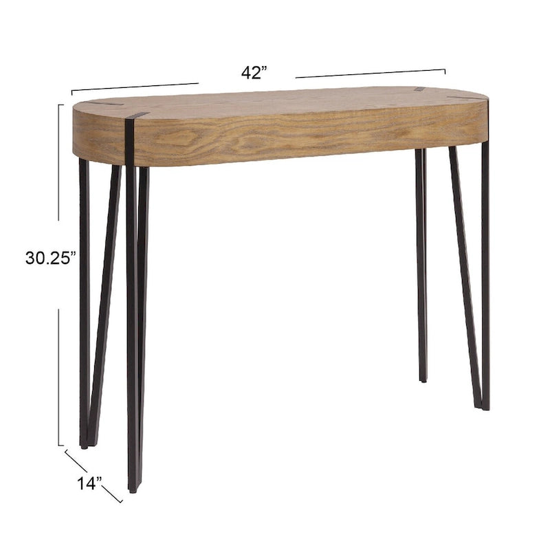 Console Astoria in Legno con Gambe a Forcina in Metallo - 42.0L x 14.0W x 30.3H