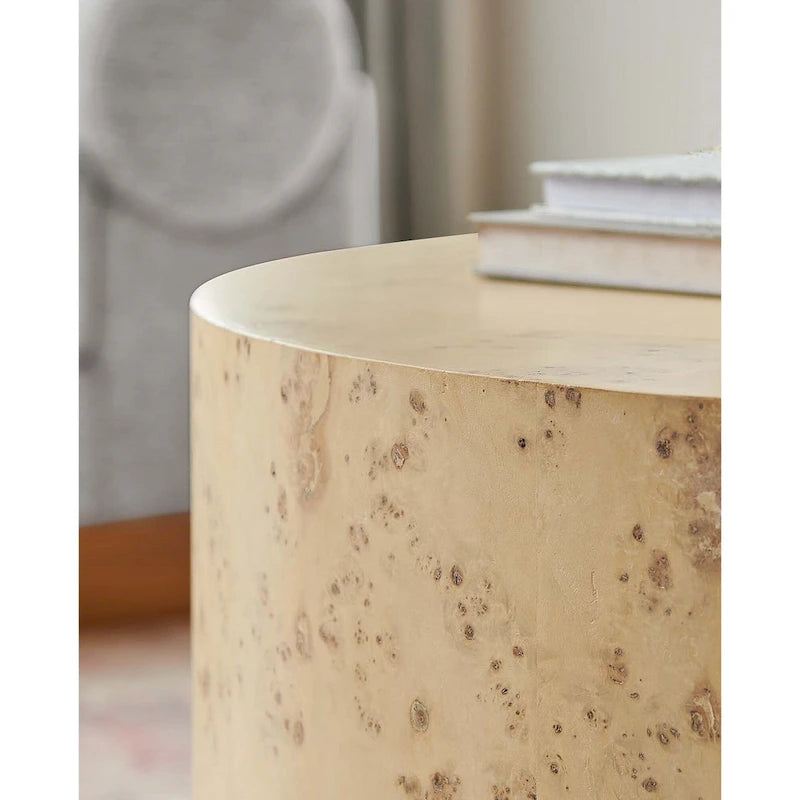 Tavolino da caffè rotondo Penrod Mid-Century in radica
