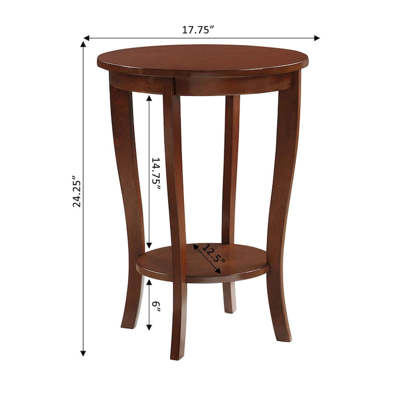Convenience Concepts American Heritage Tavolino rotondo con ripiano