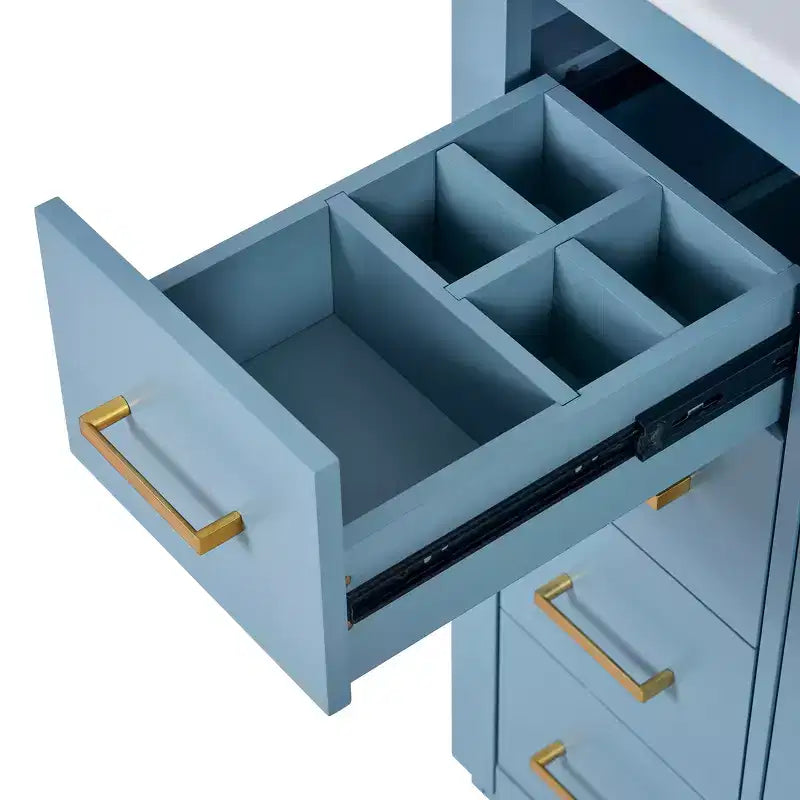 30 Single Sink Bathroom Vanity with Cabinet & 3 Drawers – Black / Blue / Green / Indigo / White