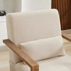 Poltrona accent moderna girevole imbottita da 30.31W con braccioli in legno massello, sedia da lettura lounge a 360 gradi