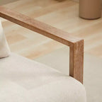 Poltrona accent moderna girevole imbottita da 30.31W con braccioli in legno massello, sedia da lettura lounge a 360 gradi