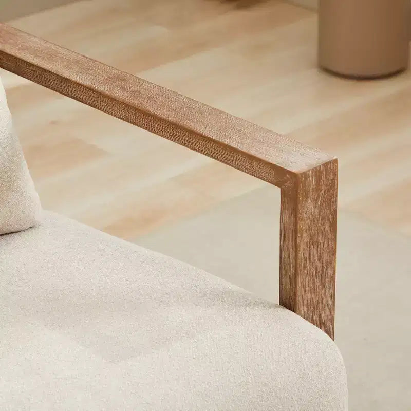 Poltrona accent moderna girevole imbottita da 30.31W con braccioli in legno massello, sedia da lettura lounge a 360 gradi