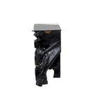 Console in legno di teak con piano in vetro trasparente - Nero - Roche River Decor - 16L x 49P x 32H