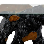 Console in legno di teak con piano in vetro trasparente - Nero - Roche River Decor - 16L x 49P x 32H