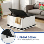 Tavolino quadrato sollevabile Moasis Farmhouse con contenitore