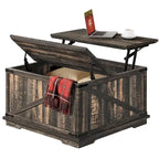 Tavolino quadrato sollevabile Moasis Farmhouse con contenitore