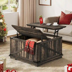 Tavolino quadrato sollevabile Moasis Farmhouse con contenitore