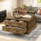 Tavolino quadrato sollevabile Moasis Farmhouse con contenitore