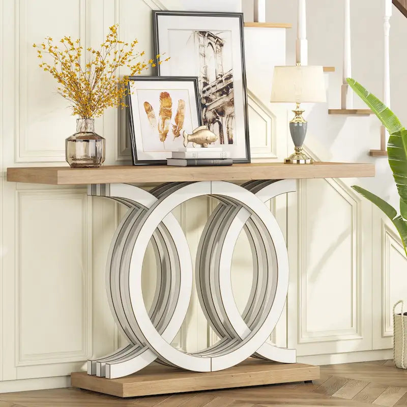 Console de 55 pouces avec piètement géométrique