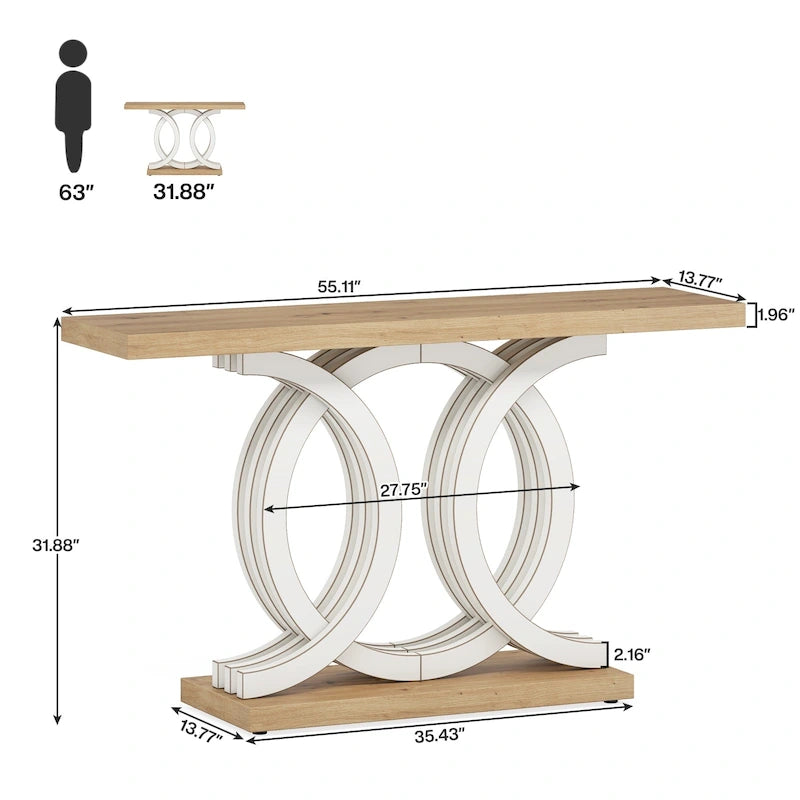 Console de 55 pouces avec piètement géométrique