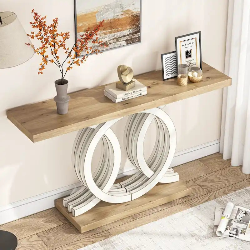 Console de 55 pouces avec piètement géométrique