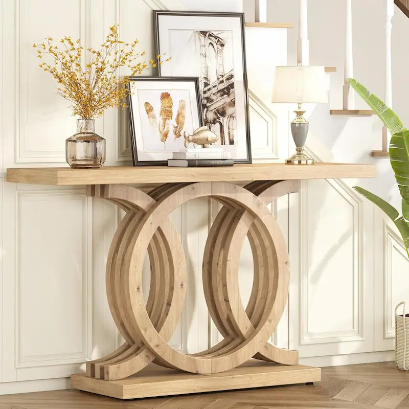 Console de 55 pouces avec piètement géométrique