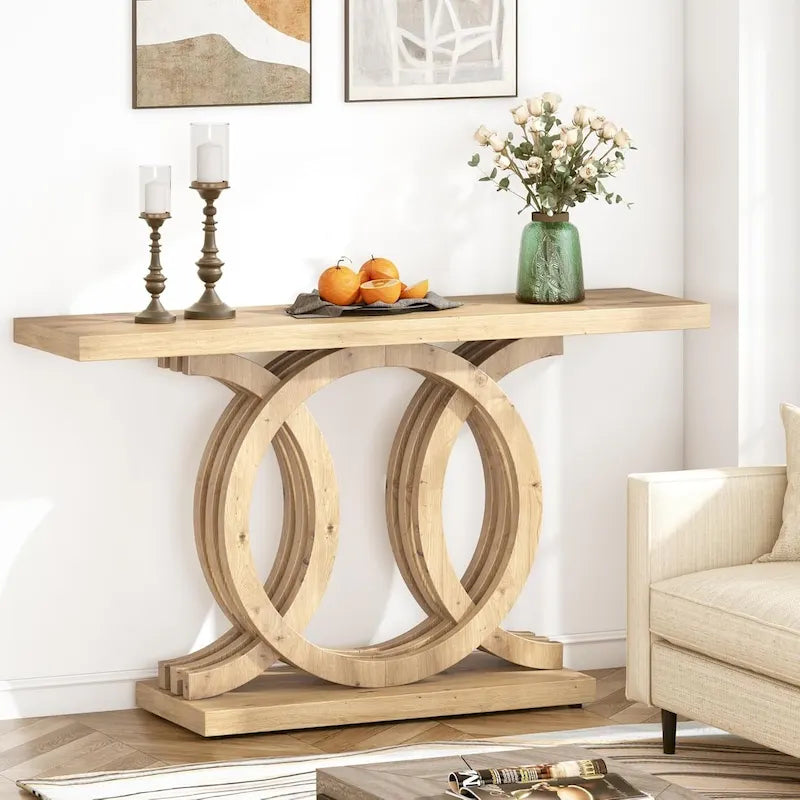 Console de 55 pouces avec piètement géométrique
