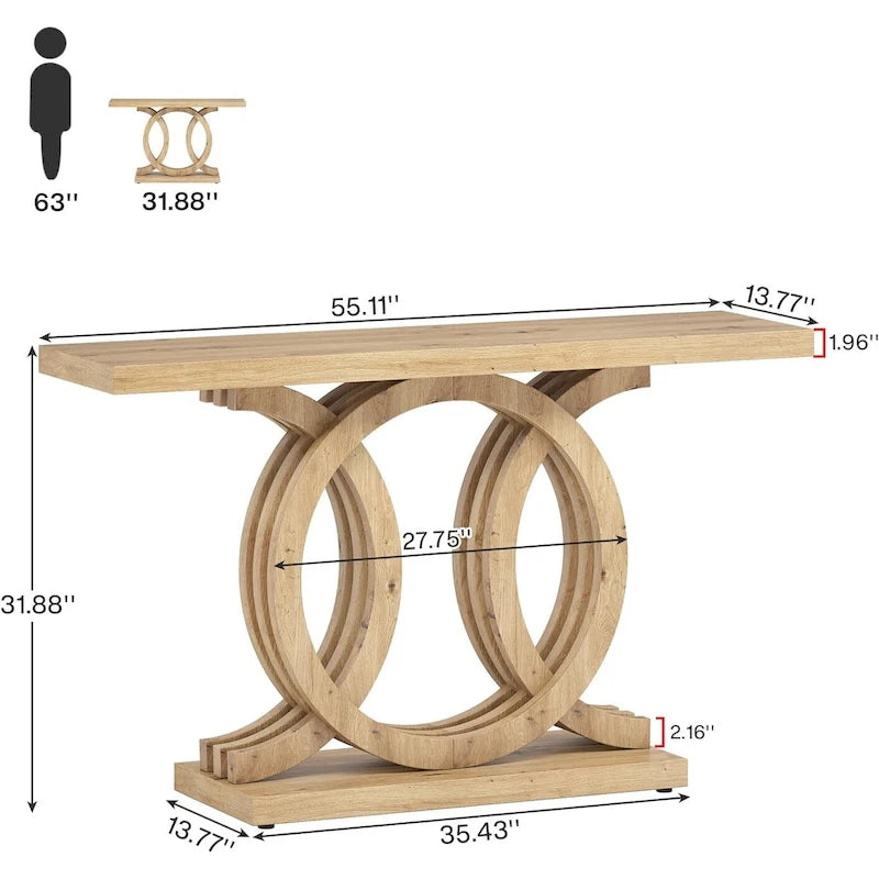 Console de 55 pouces avec piètement géométrique