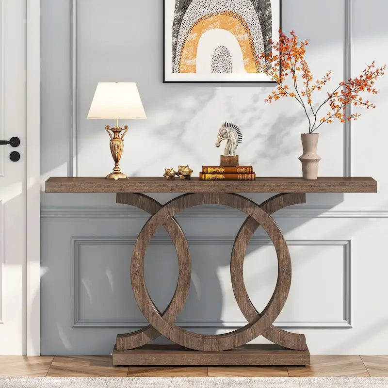 Console de 55 pouces avec piètement géométrique