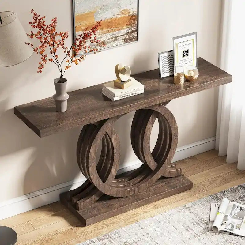 Console de 55 pouces avec piètement géométrique