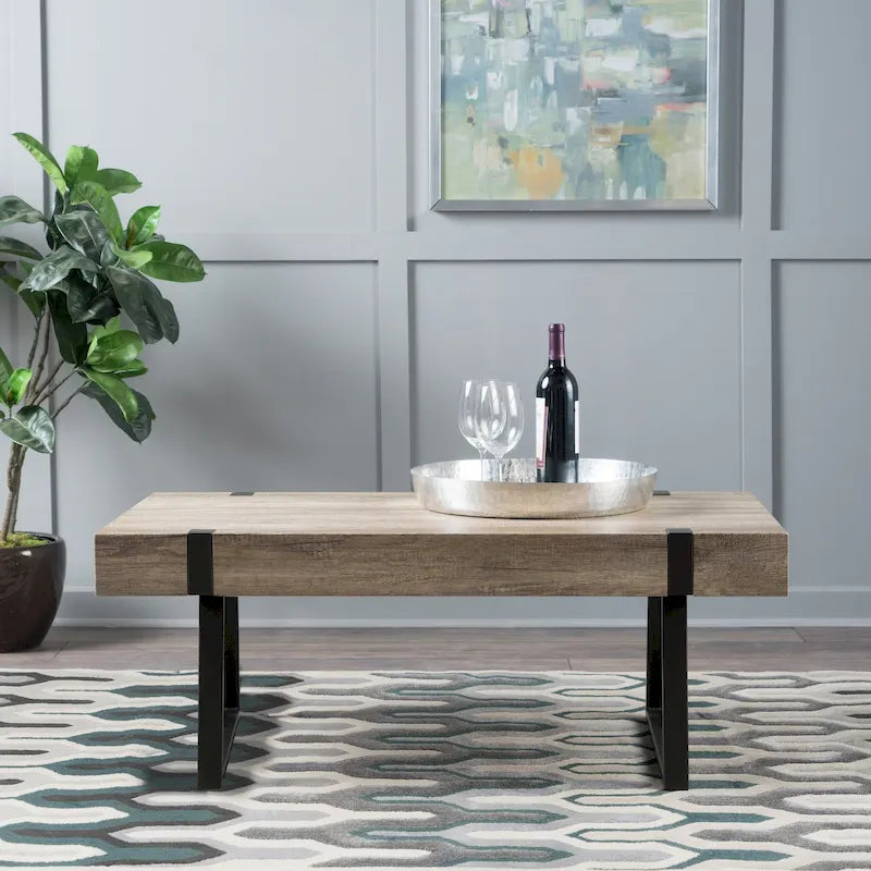 Tavolino da caffè Abitha effetto legno di Christopher Knight Home - 43.25 L x 23.60 W x 16.75 H