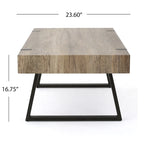 Tavolino da caffè Abitha effetto legno di Christopher Knight Home - 43.25 L x 23.60 W x 16.75 H