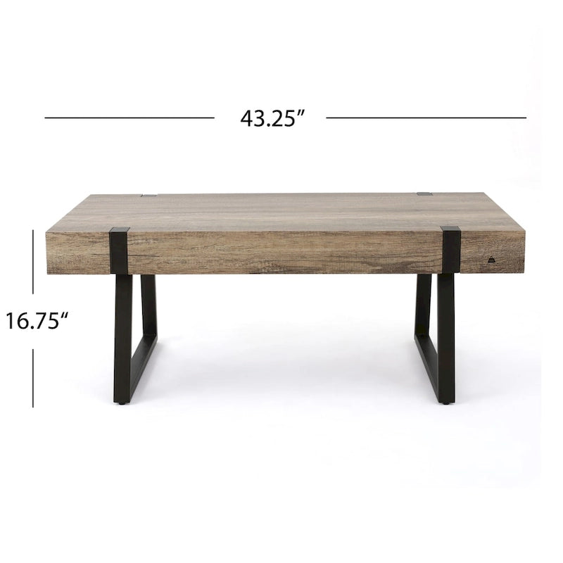 Tavolino da caffè Abitha effetto legno di Christopher Knight Home - 43.25 L x 23.60 W x 16.75 H