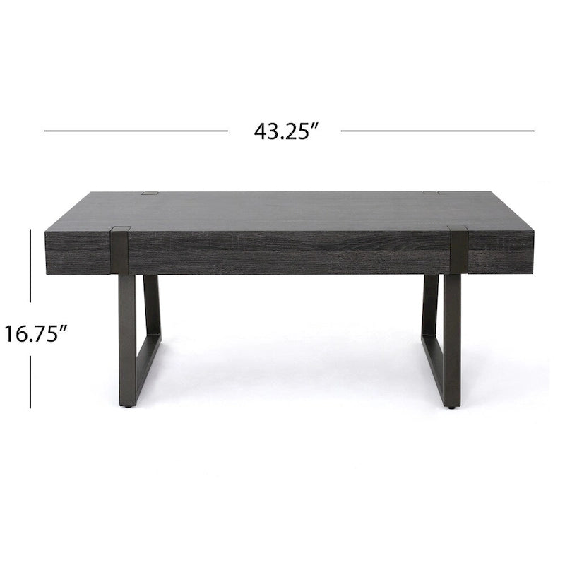 Tavolino da caffè Abitha effetto legno di Christopher Knight Home - 43.25 L x 23.60 W x 16.75 H
