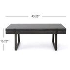 Tavolino da caffè Abitha effetto legno di Christopher Knight Home - 43.25 L x 23.60 W x 16.75 H