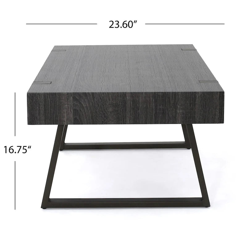 Tavolino da caffè Abitha effetto legno di Christopher Knight Home - 43.25 L x 23.60 W x 16.75 H