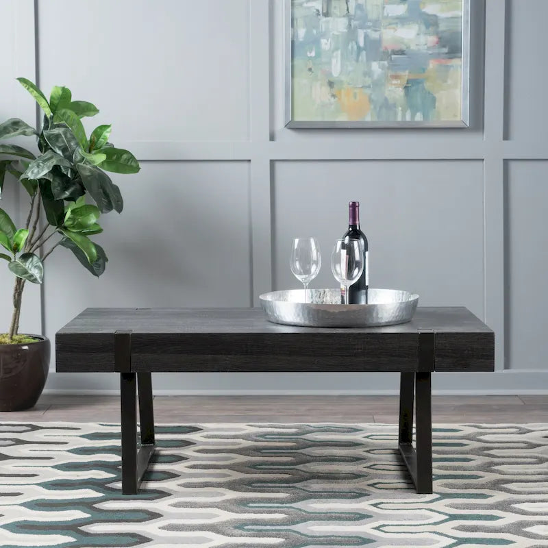 Tavolino da caffè Abitha effetto legno di Christopher Knight Home - 43.25 L x 23.60 W x 16.75 H
