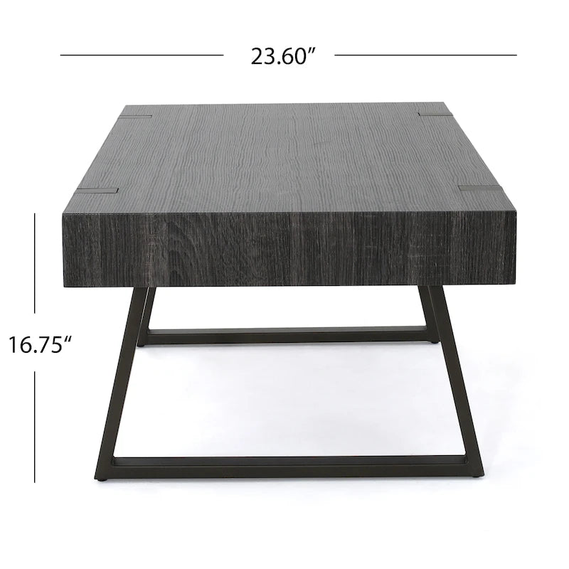Tavolino da caffè Abitha effetto legno di Christopher Knight Home - 43.25 L x 23.60 W x 16.75 H