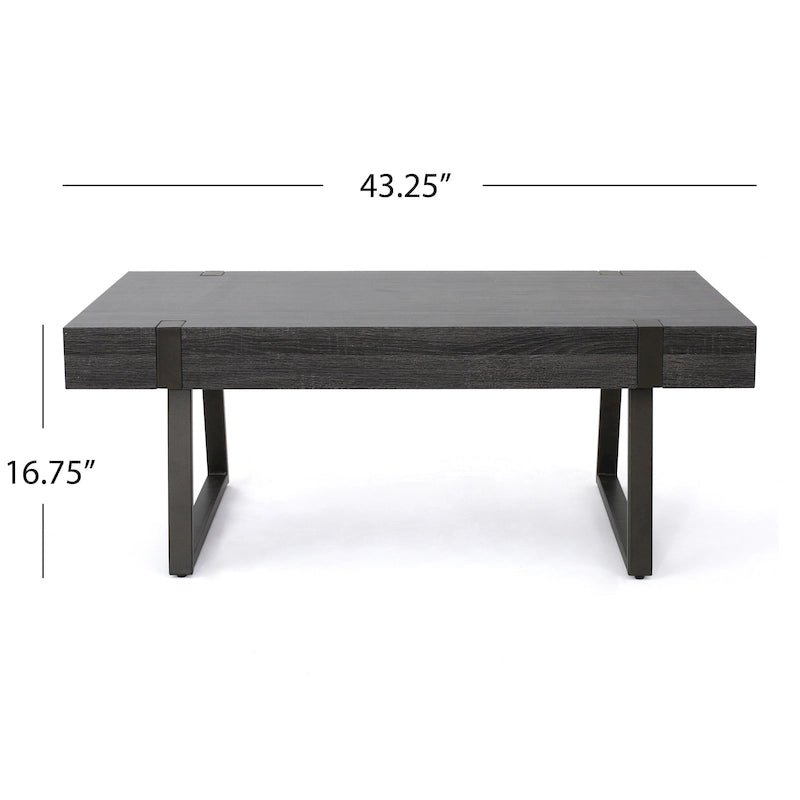 Tavolino da caffè Abitha effetto legno di Christopher Knight Home - 43.25 L x 23.60 W x 16.75 H