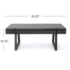 Tavolino da caffè Abitha effetto legno di Christopher Knight Home - 43.25 L x 23.60 W x 16.75 H