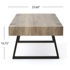 Tavolino da caffè Abitha effetto legno di Christopher Knight Home - 43.25 L x 23.60 W x 16.75 H